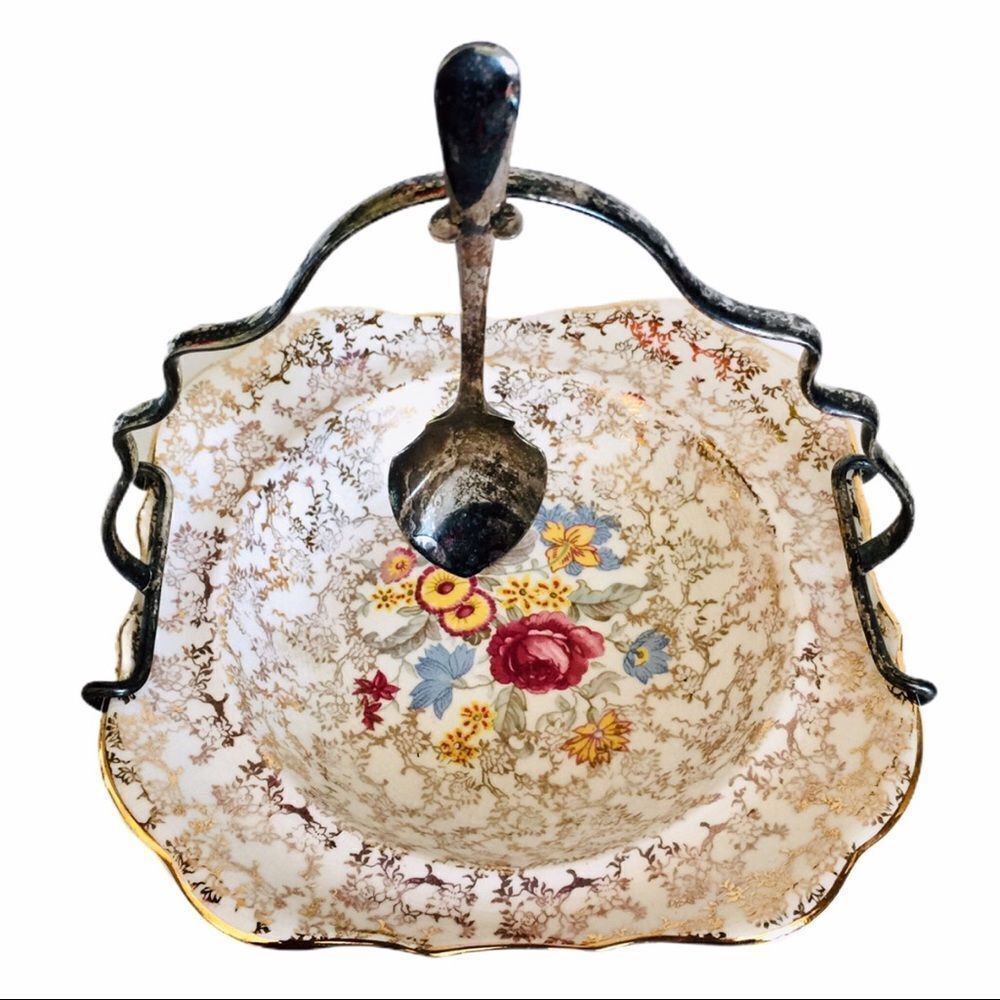 Vintage Sandland Ware England Silver Plate Caddy